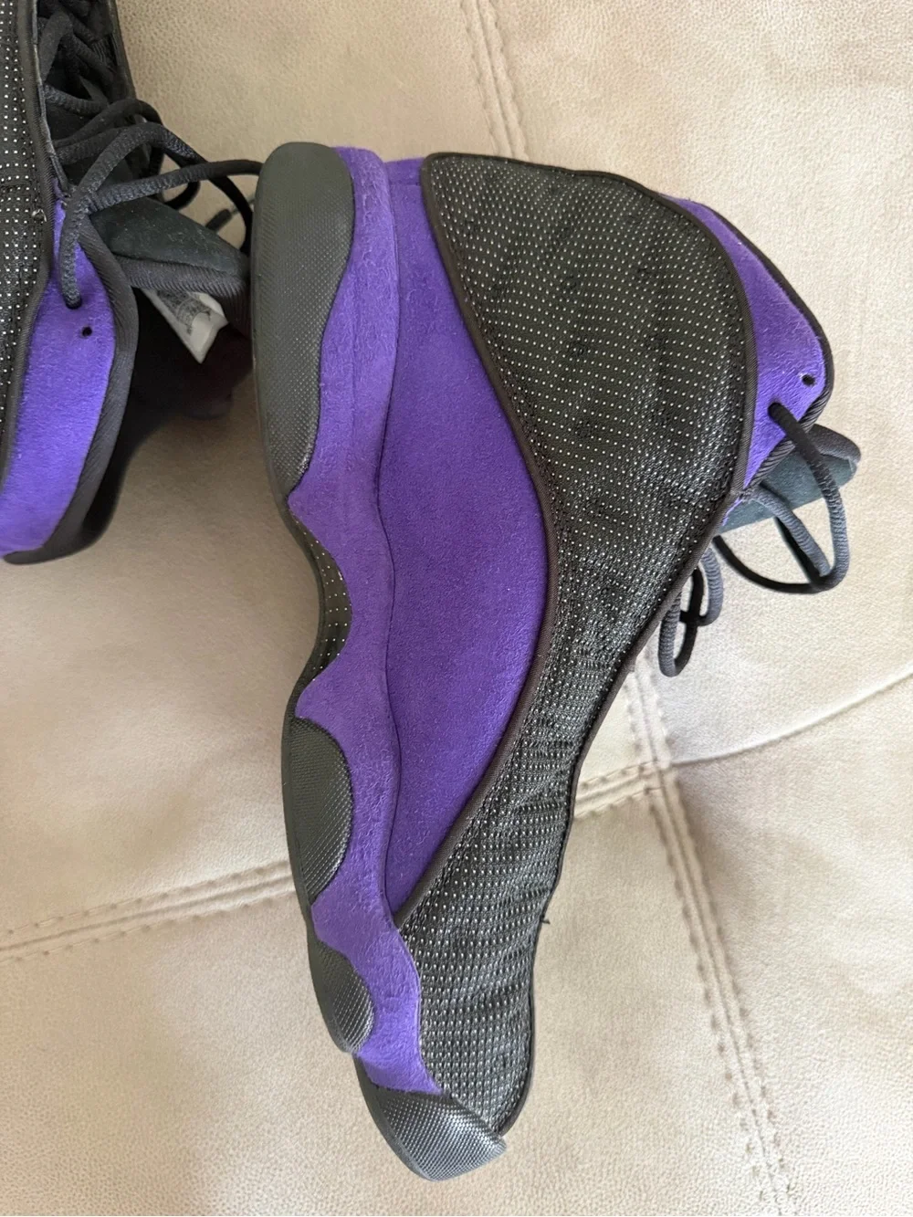 Air Jordan Black and Purple High-Top Sneakers